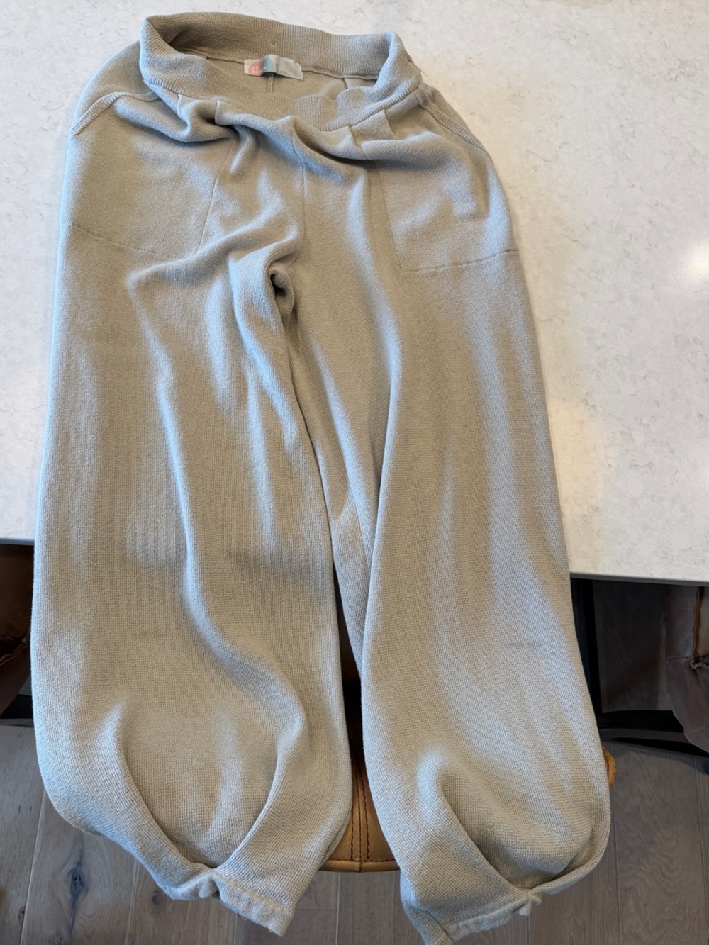 FP beach Relaxed Wide-Leg Knit Pants in Light Beige